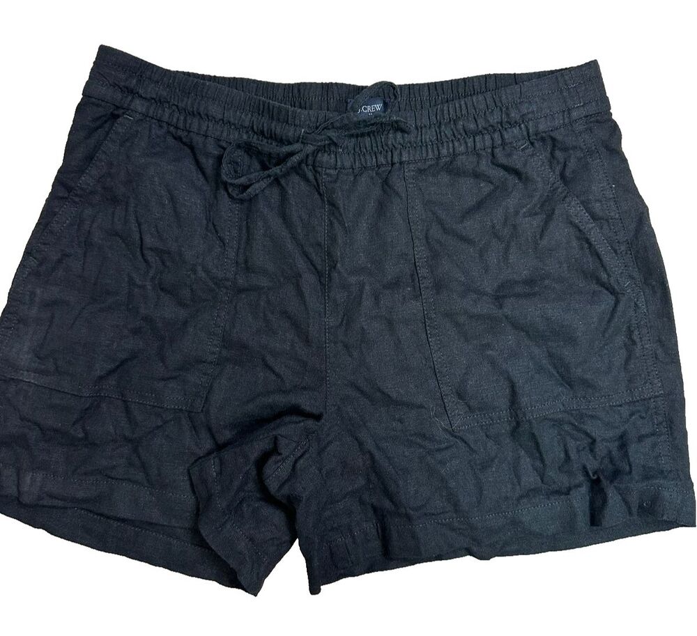 J.Crew Linen Blend Pull On Shorts Coastal Grandma Euro Summer Preppy Chic S